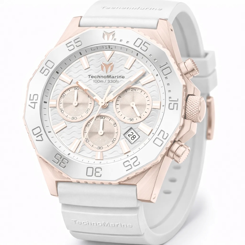 TechnoMarine Mare Vivo(225075)White & Rose Gold Chronograph Watch